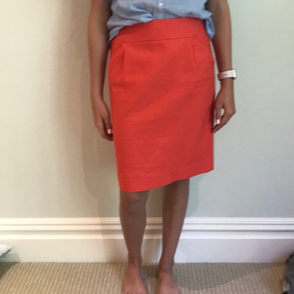 Jcrew red pencil skirt